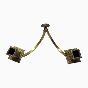 Two-Flame Wall Candlestick in Gilded Bronze