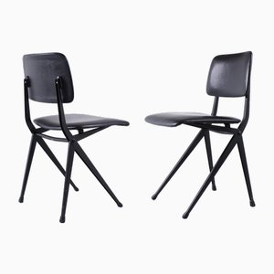 Black Skai Compass Pyramid Chairs by Marko, 1960s, Set of 2