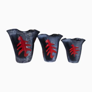 Corolle Vases by Fernand Elchinger for Elchinger, 1950s, Set of 3