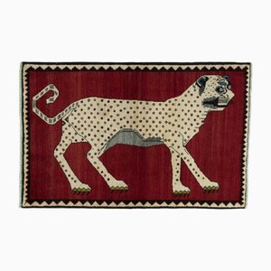 Hand-Knotted Gabbeh Rug with Tiger Motif