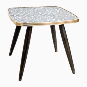 Mid-Century Square Linoleum Flower Stand with Geometric Pattern, Germany, 1960s