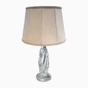 Single Mid-Century Clear Glass Table Lamp from Val Saint Lambert, 1960s
