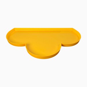 Plateau Postmoderne en Plastique Jaune de Guzzini, Italie