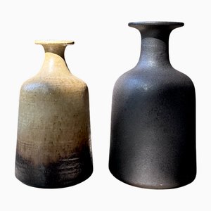 Studio Keramik Vasen von Rudi Stahl, Höhr-Grenzhausen, 1960er, 2er Set