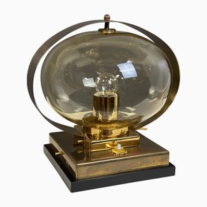 Lampe de Bureau Mid-Century en Laiton et Verre de Kamenický Šenov, 1970s
