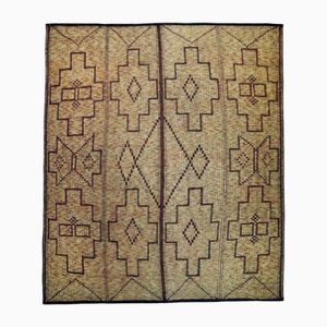 Tapis Berbère Touareg en Cuir Naturel et Jonc, Mauritanie, 1990s