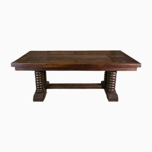 Large Oak Table by Joseph Savina, 1950s