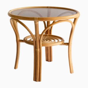 Vintage Round Bamboo Table