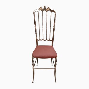 Silla Chiavari de latón pulido, años 50