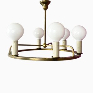 Deutsche Vintage Bauhaus Deckenlampe aus Messing, 1930er