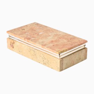 Vintage Italian Red Travertine Box from Fratelli Mannelli, 1970s