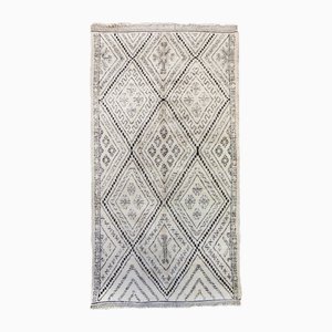Moroccan Berber Rug in Natural Black and White Wool, 1996
