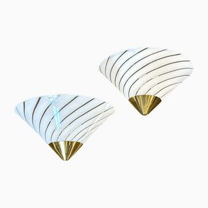 Glass Wall Lamps from AV Mazzega, 1970s, Set of 2