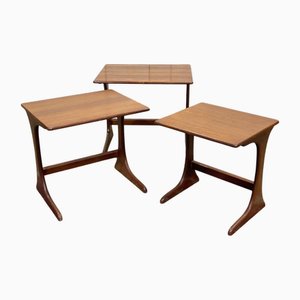 Vintage Teak Nesting Tables, 1970s, Set of 3