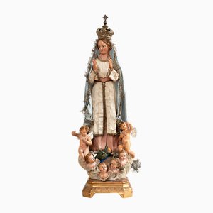 Neapolitanische Künstlerin, Madonna Immacolata, 19. Jh., Mixed Media Skulptur