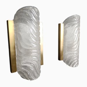 Appliques Murales en Laiton et Verre de Fischer Leuchten, 1960s, Set de 2