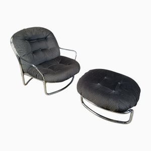 Set de Fauteuils Modèle 915 avec Ottomane attribués à Carlo De Carli pour Cinova, 1970s