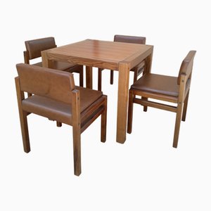 Chairs and Table by Umberto Brandigi for Planula, 1960s, Set of 5