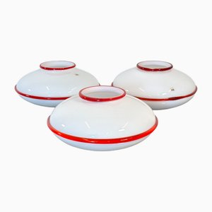 Glass Ceiling Lights by Fratelli Toso, Set of 3