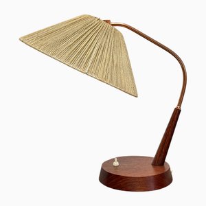 Vintage Danish Teak & Sisal Table Lamp from Temde Leuchten, 1960s