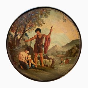 Französische Tabakdose aus bemaltem Pappmaché, 1800er