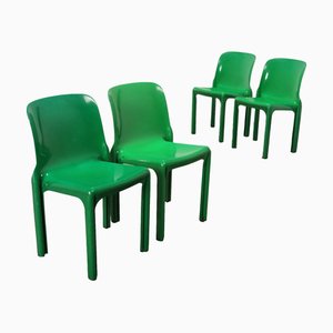Sedie Selene verdi di Artemide, set di 4