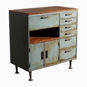 Vintage Werkstattschrank aus Holz & Metall, Italien, 1960er