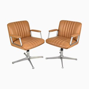 Italian Leather Office Chair attributed to Osvaldo Borsani, 1960s