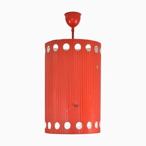 Java Pendant in Red Lacquer attributed to Mathieu Matégot, 1950s