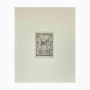 Giulio Cesari, Ex Libris Giorgio Balbi, Holzschnitt, Mitte 20. Jh.