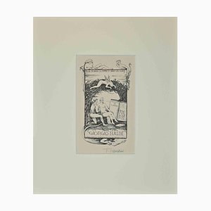 Alberto Martini, Ex Libris Giorgio Balbi, gravure sur bois, 1944