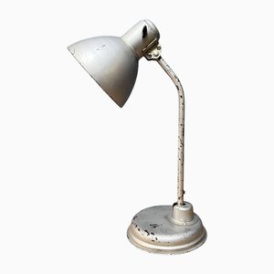 Bauhaus Schreibtischlampe in Silbergrau