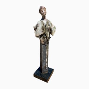 Jean Pierre Mocci, L'Arlésienne, 2000, Ceramic and Metal Sculpture on Marble Base