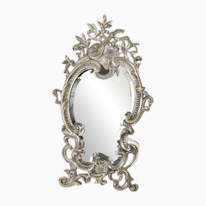 Napoleon III Table Mirror in Silvered Bronze