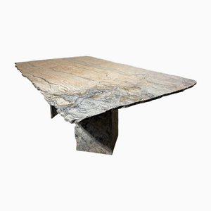 Mesa de comedor vintage de mármol de cuarcita