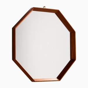 Octagonal Mirror in Teak Frame