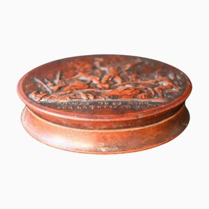 Pressed Wood Snuffbox Representing the Battle of Paris of March 30, 1814