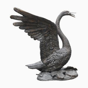 Large Swan Statue in Bronze