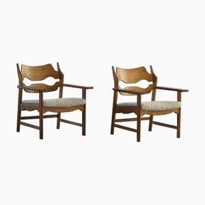 Set of Danish Razorblade Lounge Chairs by Henning Kjærnulf, 1950s
