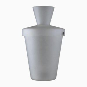 Skulpturale Tischlampe aus weißem sandgestrahltem Glas von iTre, Italien, 1990er