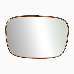 Specchio asimmetrico Mid-Century in ottone, anni '50