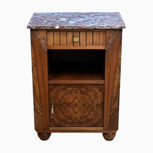 Art Deco Burr Walnut Bedside Table, 1930s