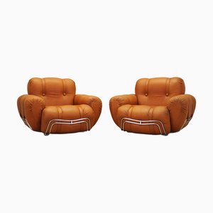 Set of Space Age Orange Chairs, 1960s