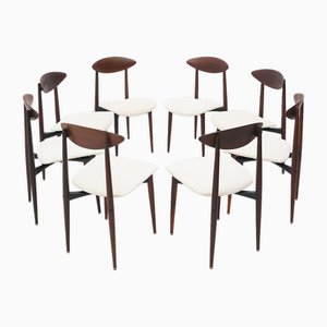 Sedie in teak e velluto di Amma, anni '60, set di 8