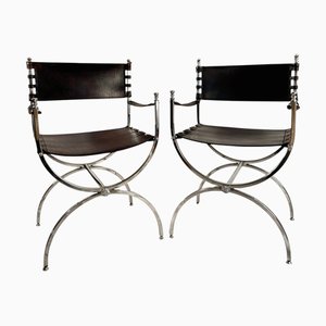 Neoklassische Modernistische Armlehnstühle von Maison Jansen, 1960er-1970er, 2er Set