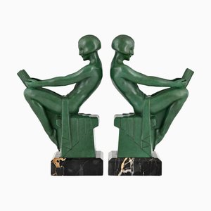 Art Deco Bookends by Max Le Verrier, France, 1930s, Set of 2
