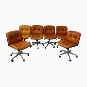 Italian Modern Parioli Office Chairs by Ennio Fazioli for Mim Roma, 1960s, Set of 6