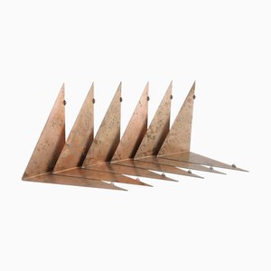 Danish Butterfly Shelves attributed to Poul Cadovius, 1950s, Set of 6