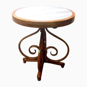 Mesa de bistró francesa con tablero de mármol de Michael Thonet para Thonet