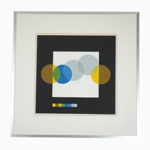 Joel Stein, uvre d'Art Optique, 1990s, Huile sur Papier